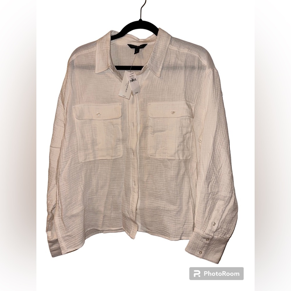 NWT Banana Republic Gauze Button Down Top